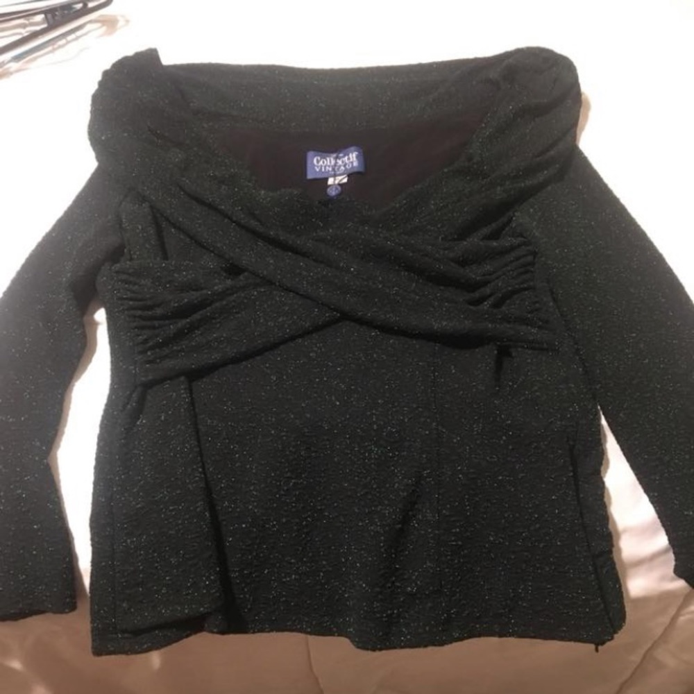 greenish/ black Collectif top NWT 4x